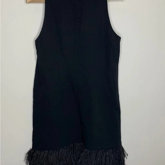 J. CREW COLLECTION $350
BLACK CREPE FEATHER TRIM
SHIFT DRESS - Picture 4 of 11